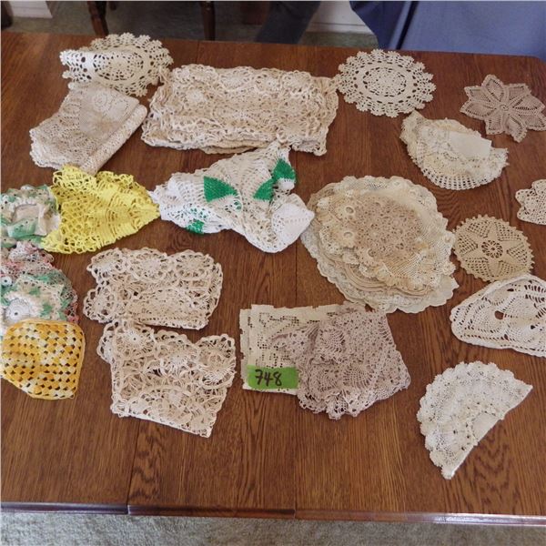 Vintage lace doilies