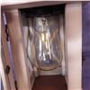 Image 3 : Wood framed ceiling pendant lantern with glass