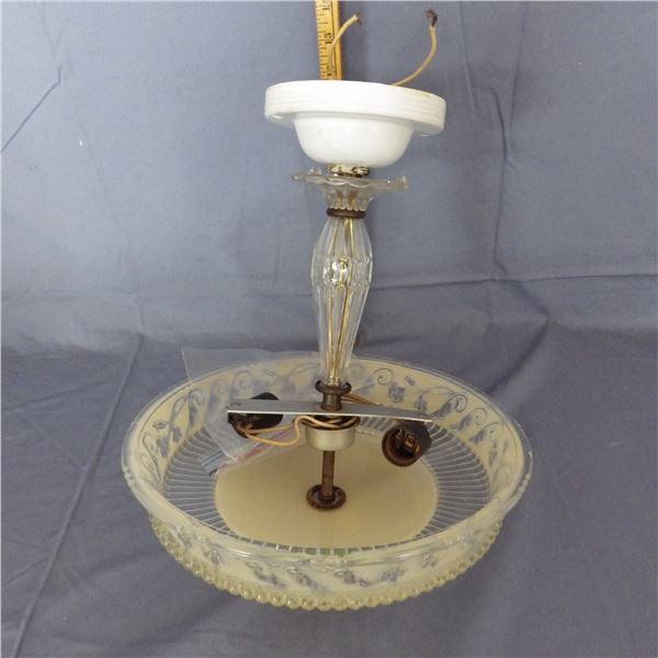 Vintage ceiling light fixture with glass shade