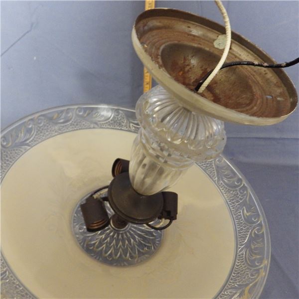 Vintage ceiling light fixture with glass shade