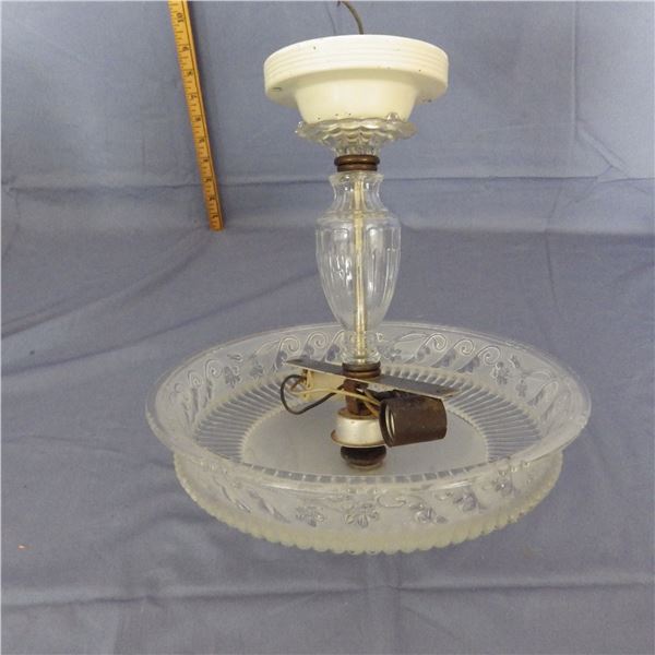 Vintage ceiling light fixture with glass shade