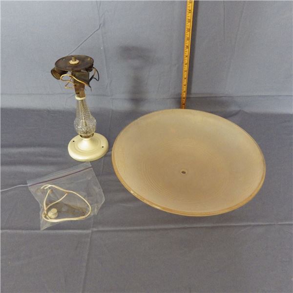Vintage ceiling light fixture with glass shade