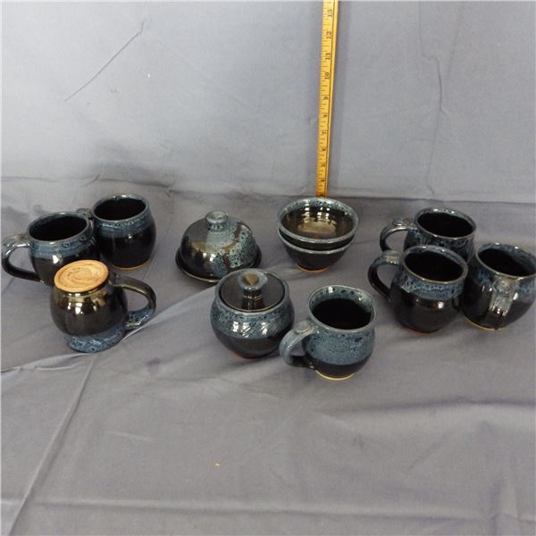 Collection of handcrafted pottery pieces