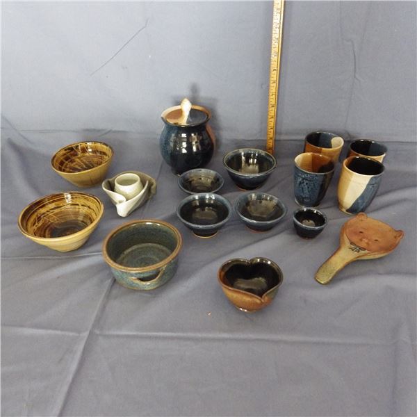 Collection of handcrafted pottery pieces