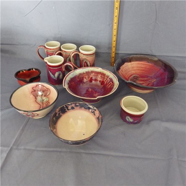 Collection of handcrafted pottery pieces