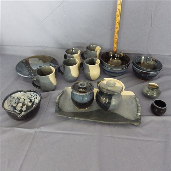 Collection of handcrafted pottery pieces