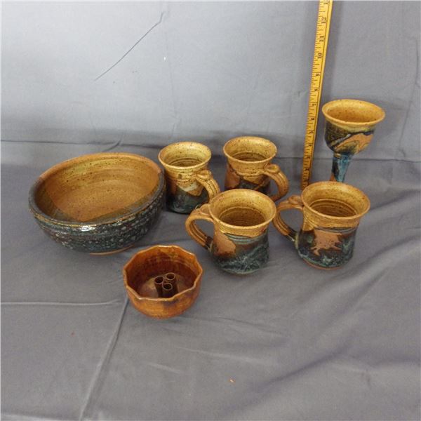 Collection of handcrafted pottery pieces
