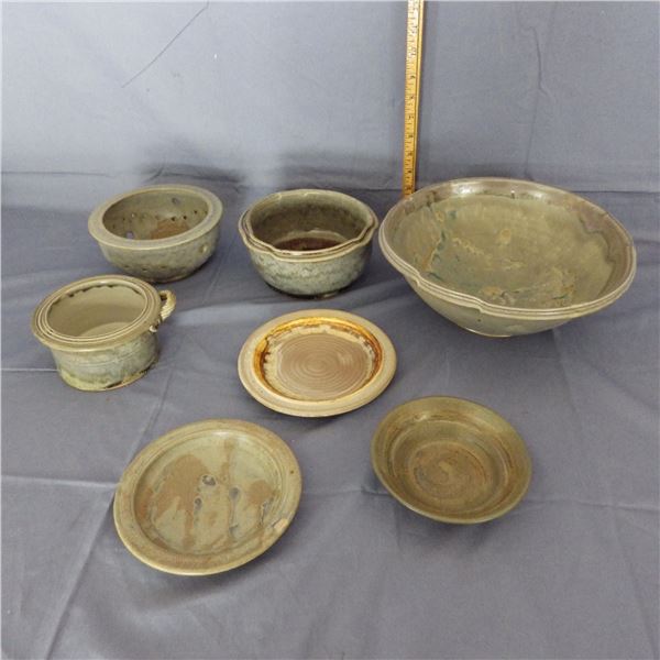 Collection of handcrafted pottery pieces
