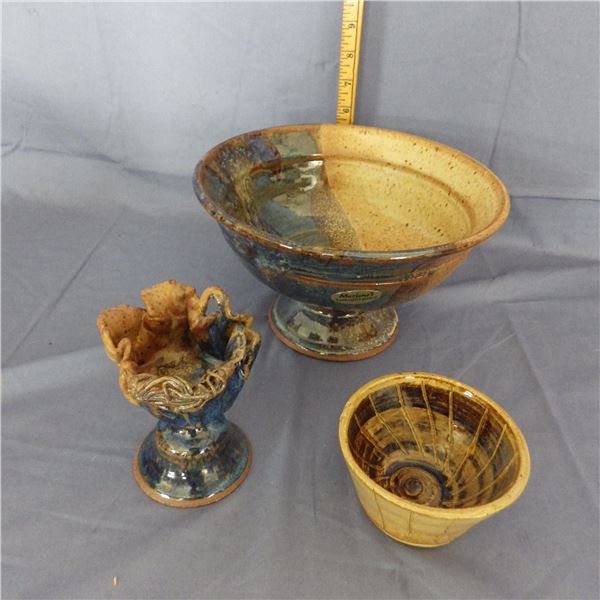 Collection of handcrafted pottery pieces
