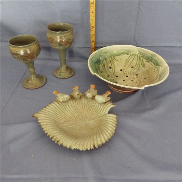 Collection of handcrafted pottery pieces