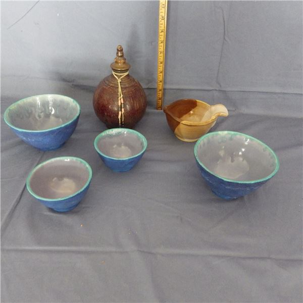 Collection of handcrafted pottery pieces