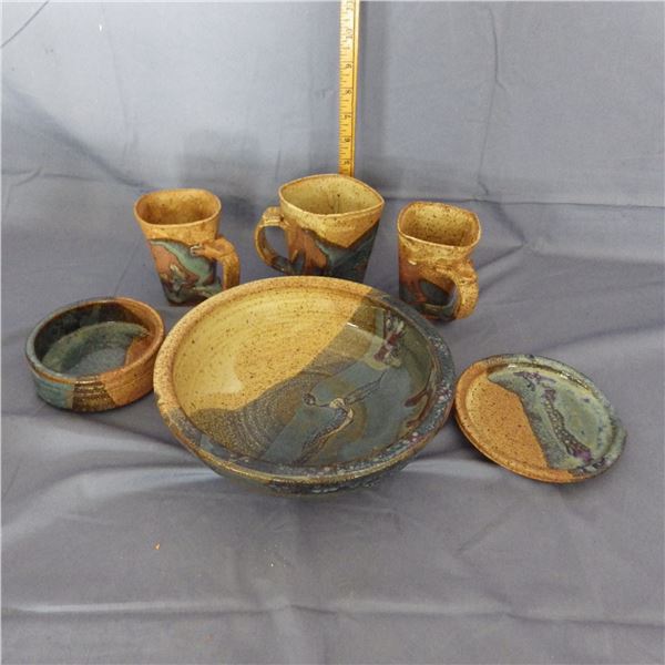 Collection of handcrafted pottery pieces