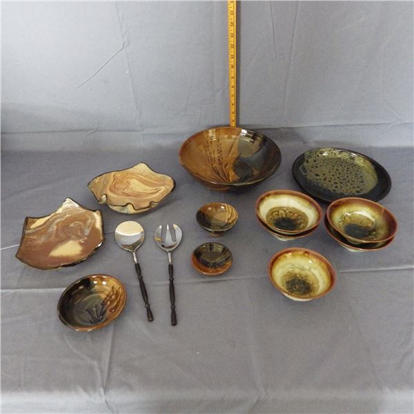 Collection of handcrafted pottery pieces