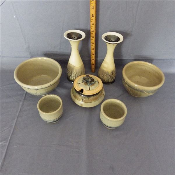 Collection of handcrafted pottery pieces
