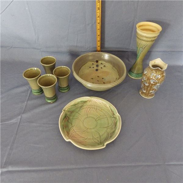 Collection of handcrafted pottery pieces