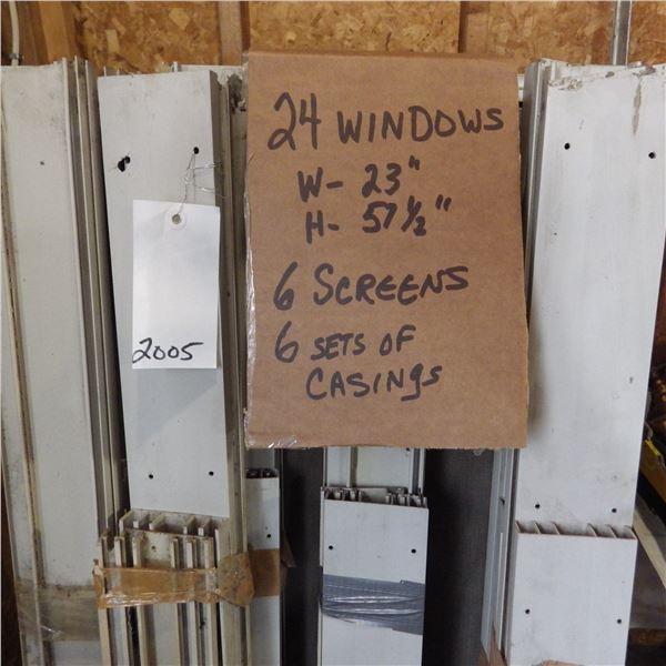 24 Aluminum framed windows Good for a greenhouse or sunroom