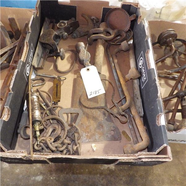 vintage tools and iron pieces