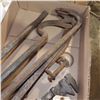 Image 3 : vintage pipe wrench and crowbars