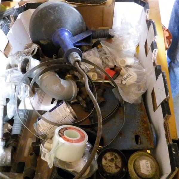 box of plumbing supplies