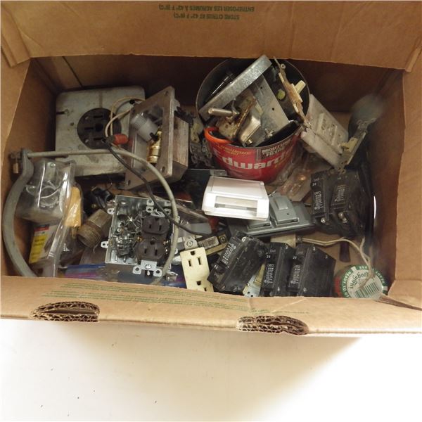 box of electrical Breakers and  Electrical supplies