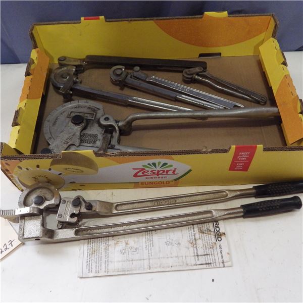 assortment of tubing benders