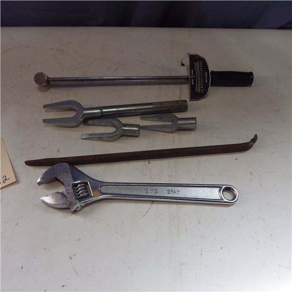 Crescent wrench , torque wrench,  ball joint separators  and more