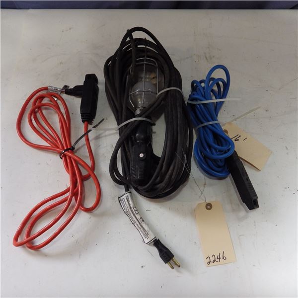lot with trouble light and extension cords