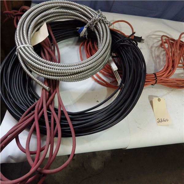 Lot of various extension cords and wire