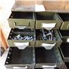 Image 5 : bolt bin organizer with assorted bolts etc on rolling  stand