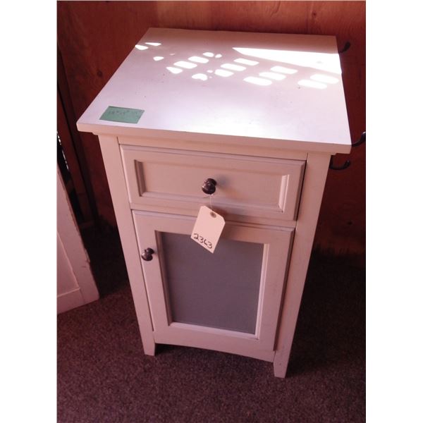 white cabinet or end table