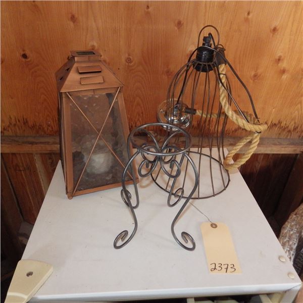 hanging candle holders and lights