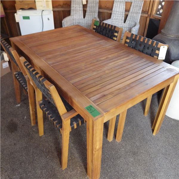 table and  4 chairs could possibly be teak wood