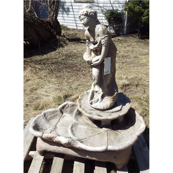 large water fountain of lady   holding dove