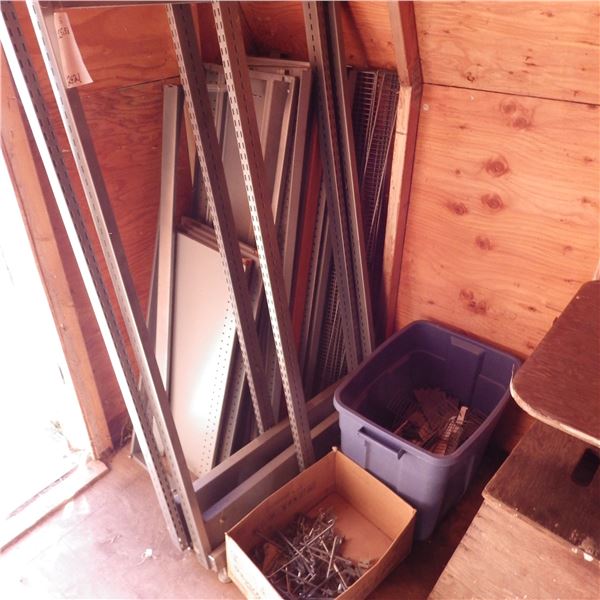 Knock down display shelving with pegs