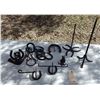 Image 1 : handcrafted iron items featuring horseshoes  etc