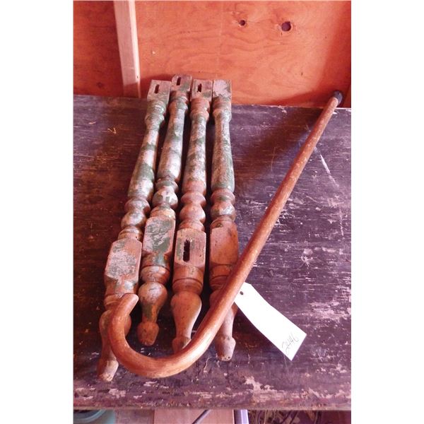 wood balusters and walking cane