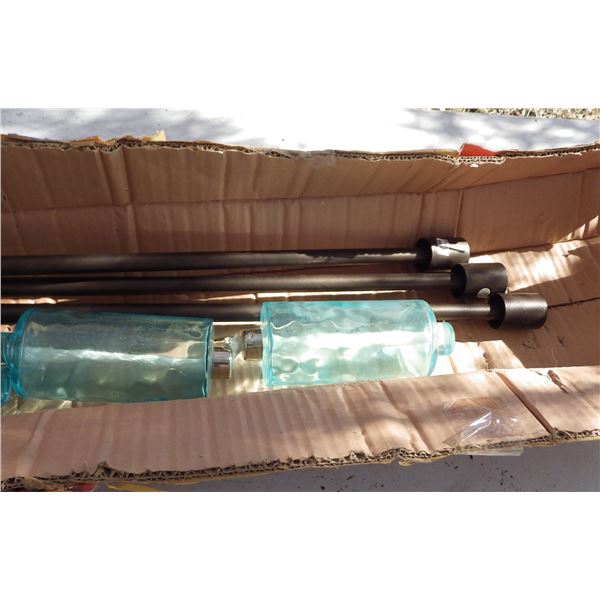 Bolt on patio Railing  oil lamps