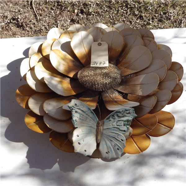 Decorative metal   flower with butterfly