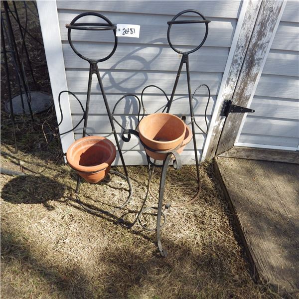 handcrafted metal angels for flower pots