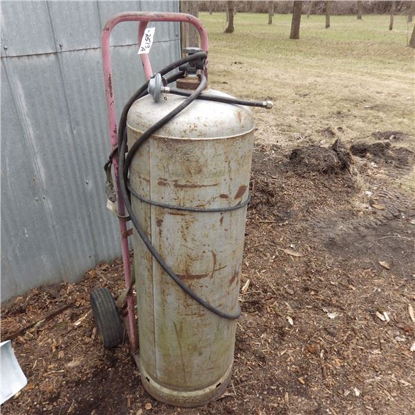two wheel moving cart with propane tank