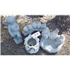 Image 1 : welcome garden statue - is damaged -  and cement Angel statue , bird bath etc
