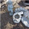 Image 2 : welcome garden statue - is damaged -  and cement Angel statue , bird bath etc