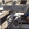 Image 7 : welcome garden statue - is damaged -  and cement Angel statue , bird bath etc