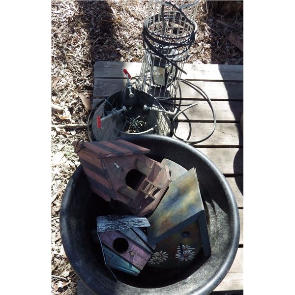 birdhouses , Christmas tree stand, Hanging light