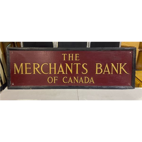Pre-1922 Vintage The Merchants Bank of Canada Front Store Signage