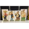 Image 1 : Lot of 4 - Vintage Plywood Popeye Character Panels for Kid's Room