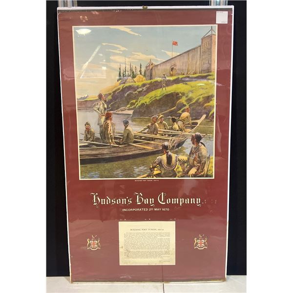 Vintage 31" x 18" Hudson's Bay Company: Building Fort Yukon Commemorative Poster