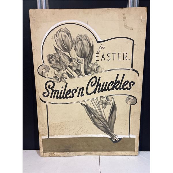 Vintage "For Easter Smiles n Chuckles Sign"