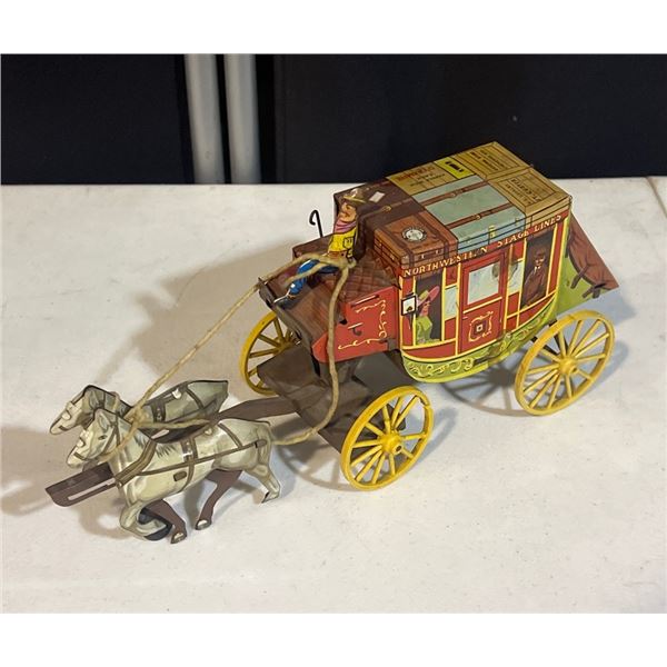 Vintage 1950's Northwestern Stage Lines Stagecoach Tin Carriage/Toy.