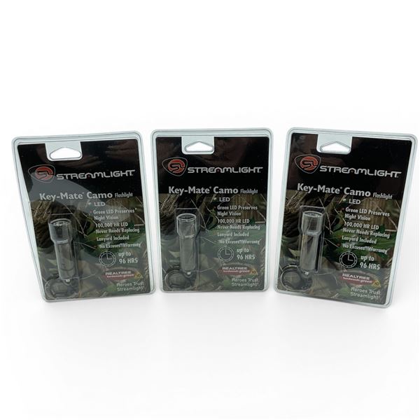 Streamlight Key-Mate Camo, Green LED Flashlight X 3 Qty